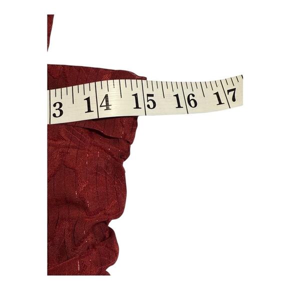 NWOT LOST + WANDER XS Celestial‎ Glow Metallic Stripe Cocktail Dress In Maroon - Picture 6 of 6